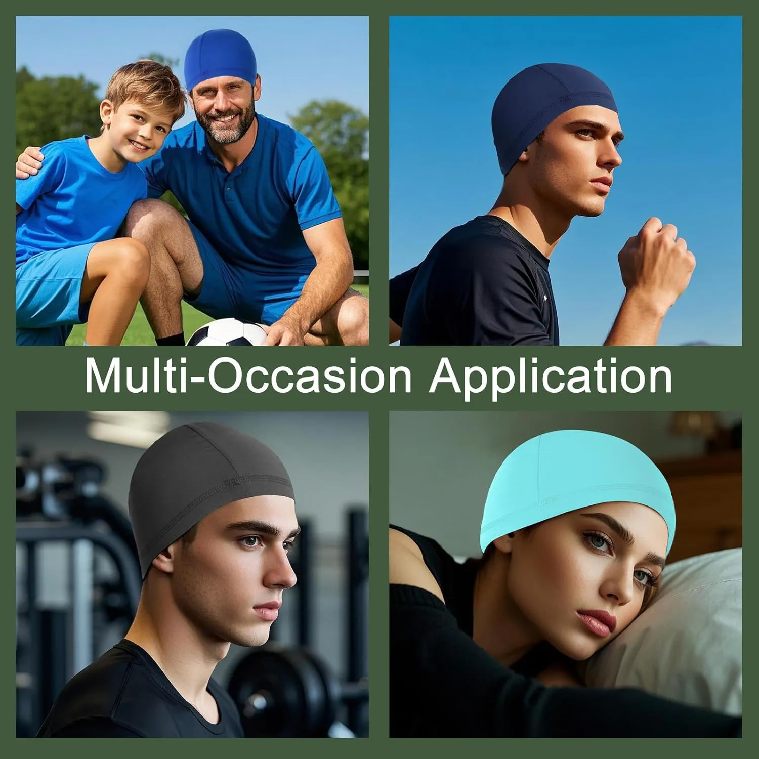 10 Pcs Cooling Skull Caps for Men Cap Welding Helmet Liner Sweat Wicking Head Wrap Bicycle Beanie Cycling Running Hat