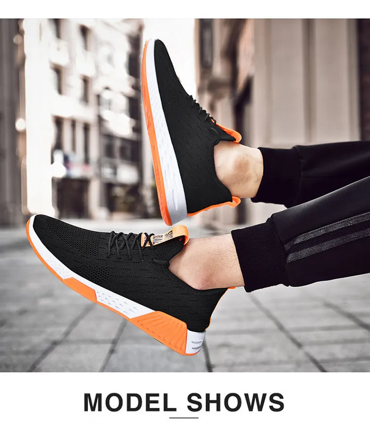 Black & Orange No-slip Sneakers Shoes
