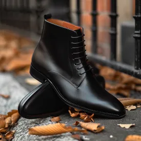 Black Oasis Wanderer Chukka Desert Boots with Leather Sole - Summer 2024 Collection