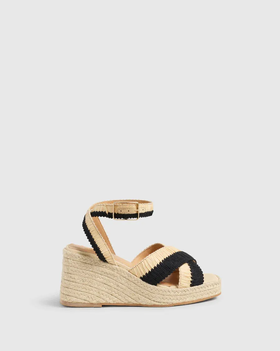 Castaner Tatiana Wedge Platform Sandal - Black / Natural
