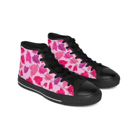 Colorful Pink and Purple Pig Women's Classic Sneakers