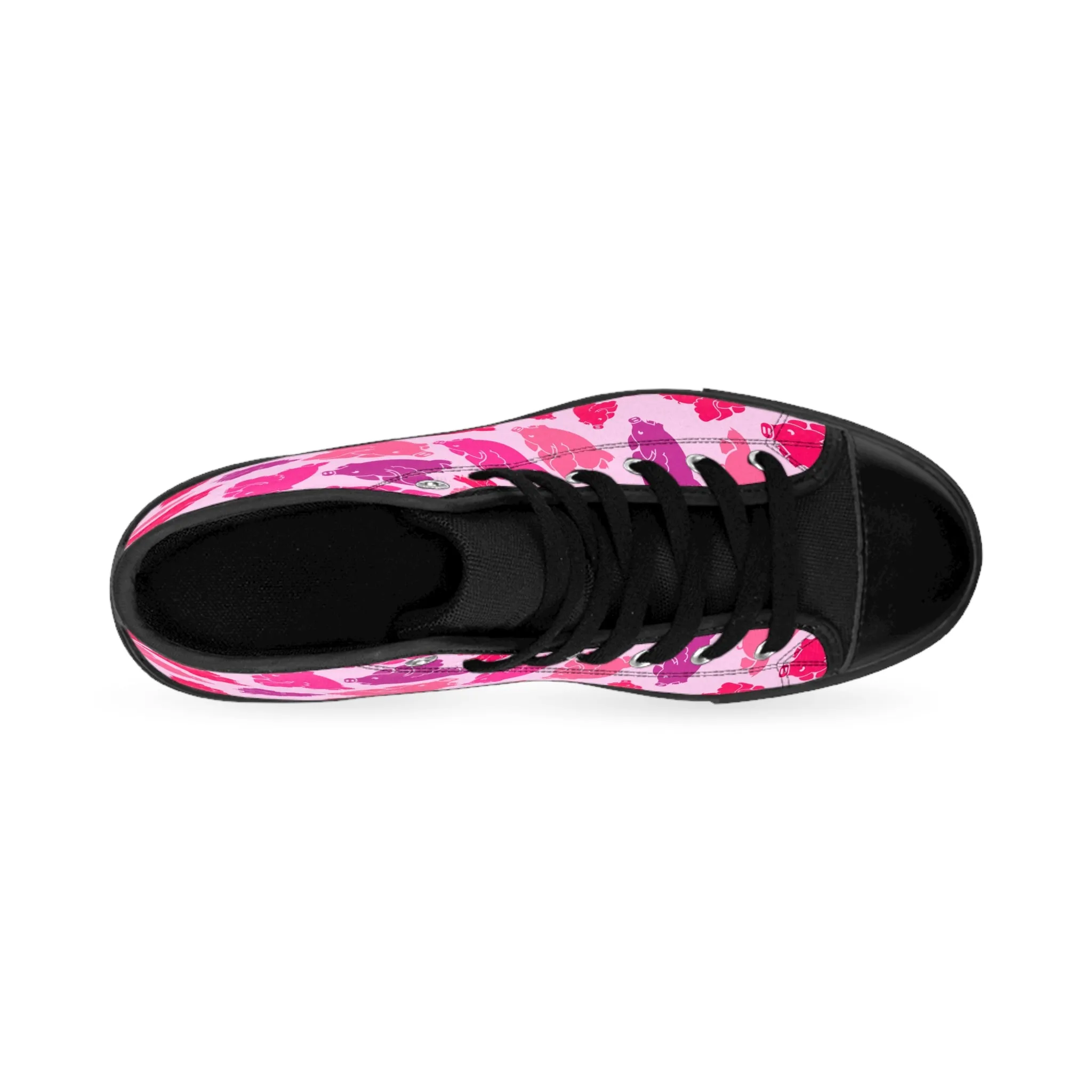Colorful Pink and Purple Pig Women's Classic Sneakers
