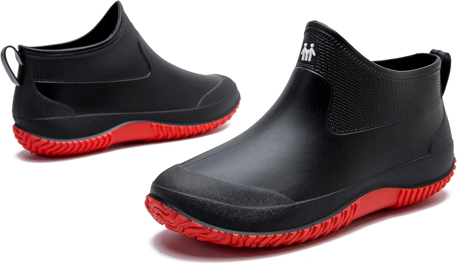 fereshte Men's Ankle Rain Boots Waterproof PVC Short Garden Boots