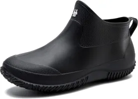 fereshte Men's Ankle Rain Boots Waterproof PVC Short Garden Boots