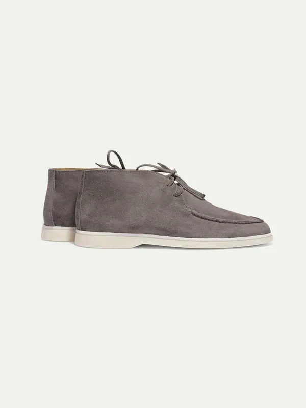 Grey Suede Vatero Chukka Desert Boots with White Sole - Summer 2024 Collection