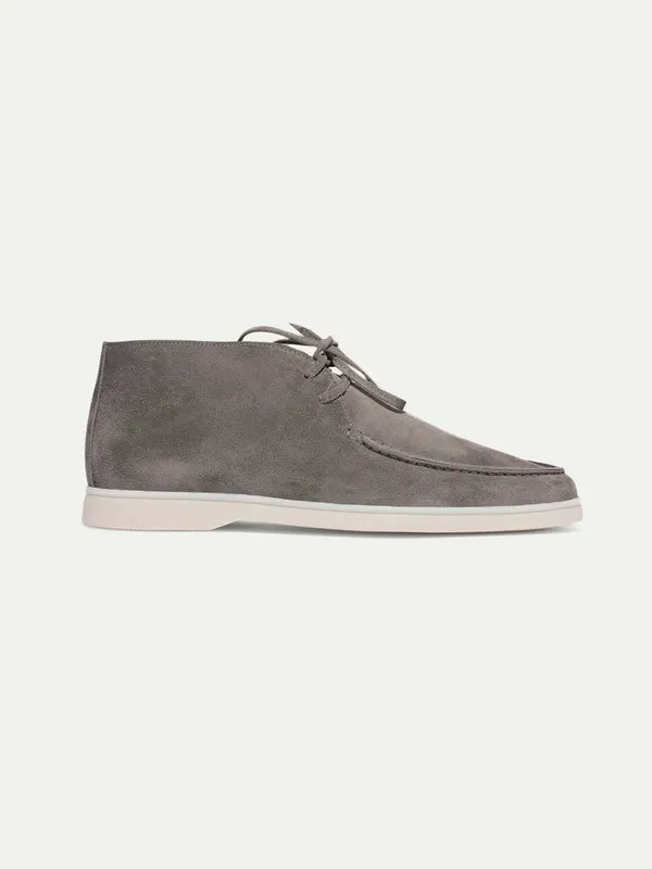 Grey Suede Vatero Chukka Desert Boots with White Sole - Summer 2024 Collection