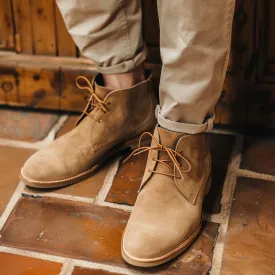 Height Increasing Tan Suede Leather Sahara Step Chukka Desert Boots with Leather Sole - Summer 2024 Collection