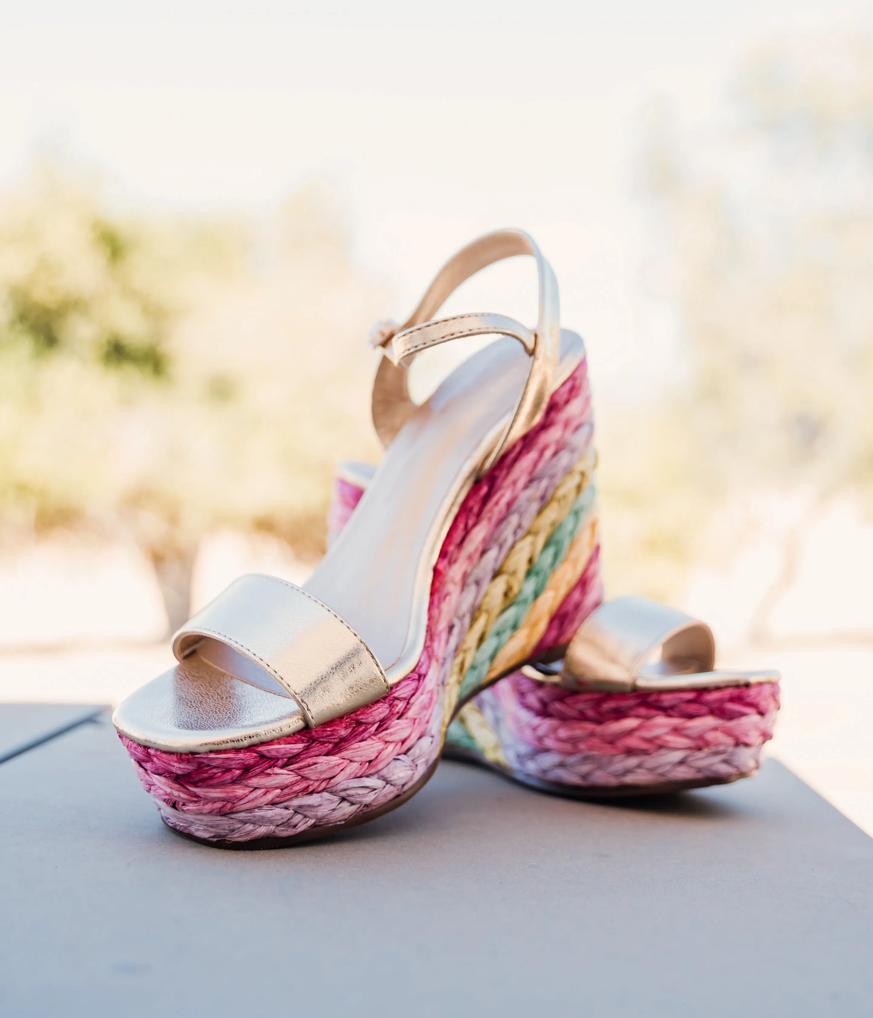 Jacinta Rainbow Wedge in Light Gold
