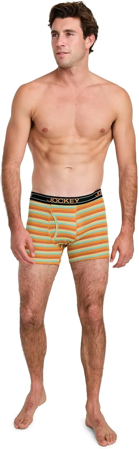 Jockey Men's Underwear Lightweight Cotton Blend 5" Boxer Brief - 4 Pack