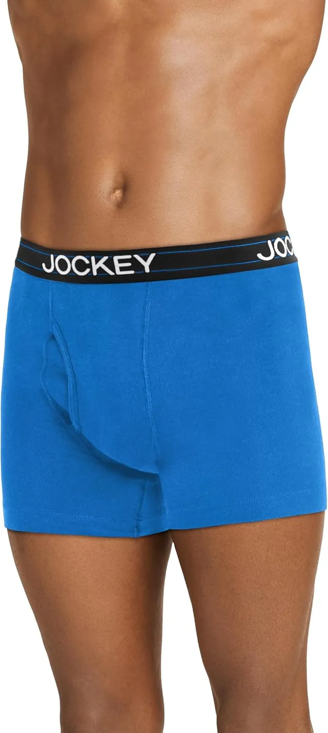 Jockey Men's Underwear Lightweight Cotton Blend 5" Boxer Brief - 4 Pack
