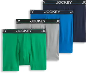 Jockey Men's Underwear Lightweight Cotton Blend 5" Boxer Brief - 4 Pack