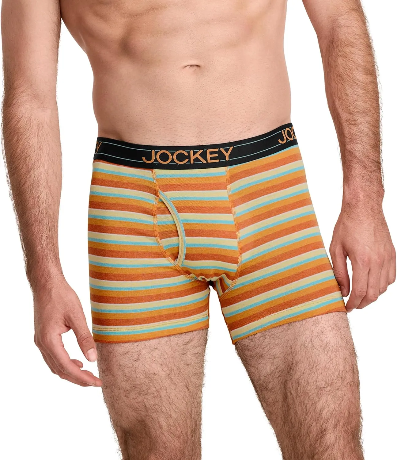 Jockey Men's Underwear Lightweight Cotton Blend 5" Boxer Brief - 4 Pack
