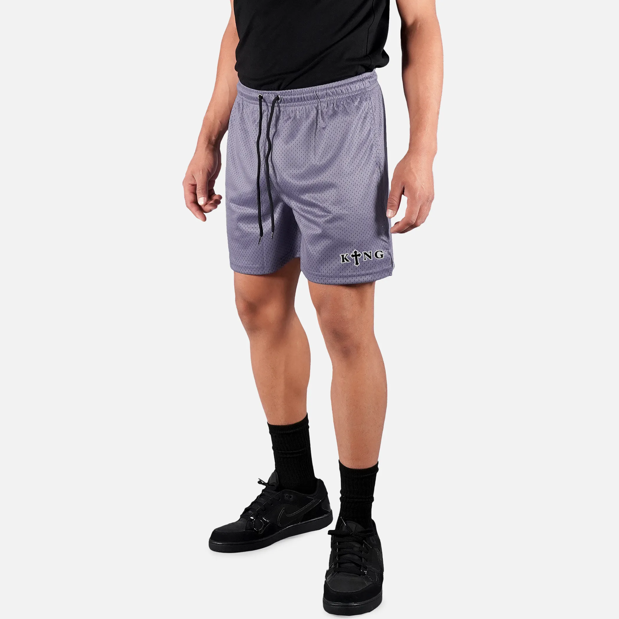 King Gothic Cross Patch Shorts - 7"
