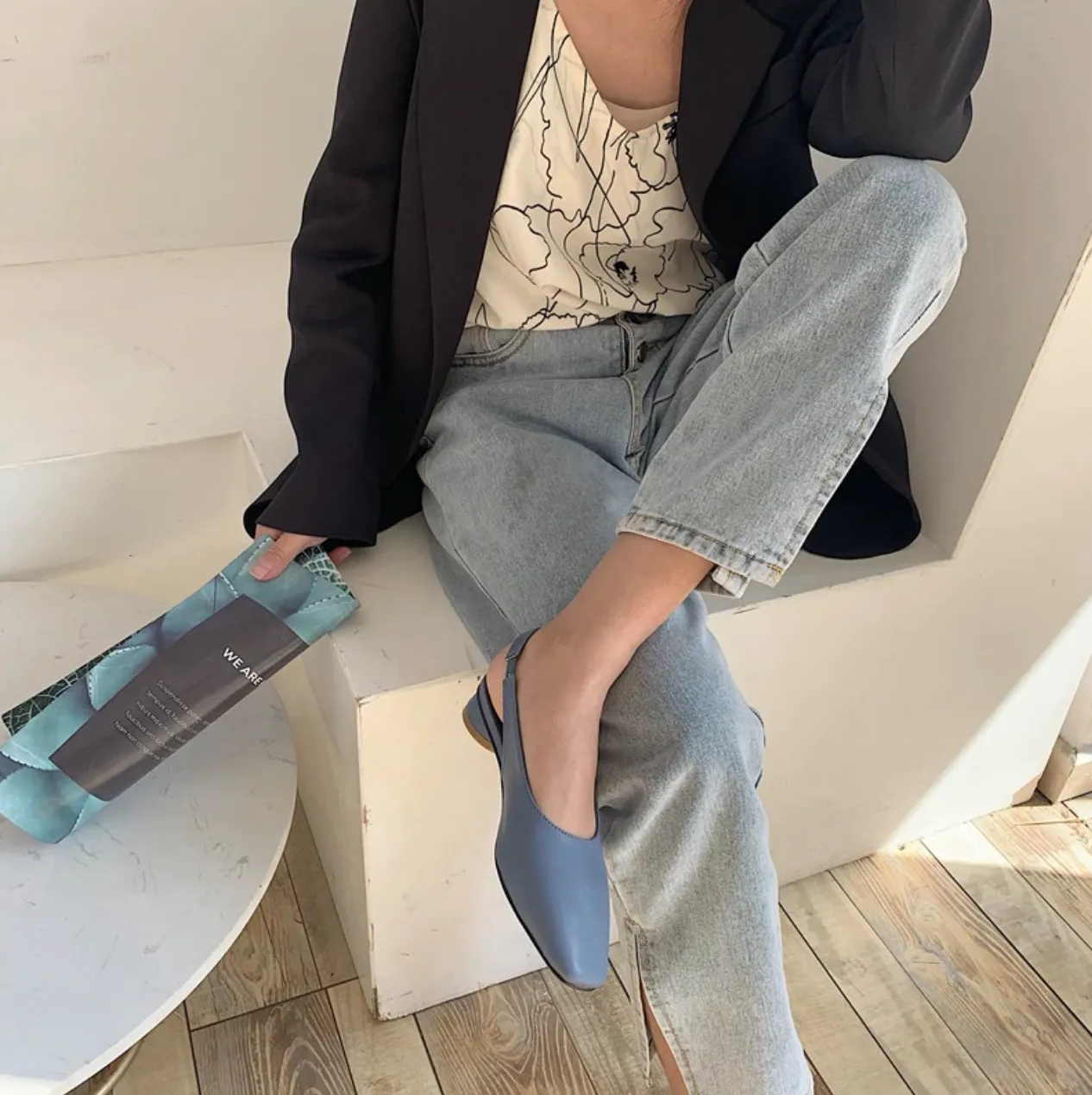[Korean Style] Bom Ball Heel Slingback