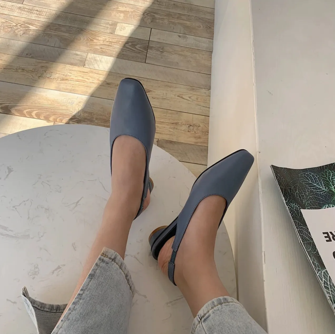 [Korean Style] Bom Ball Heel Slingback