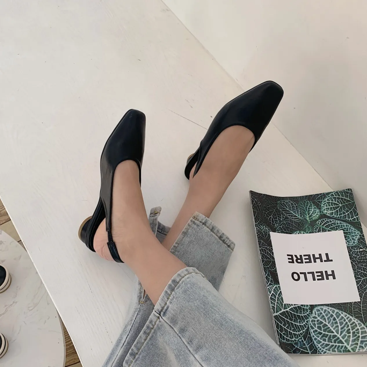 [Korean Style] Bom Ball Heel Slingback