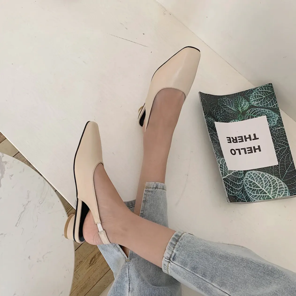[Korean Style] Bom Ball Heel Slingback
