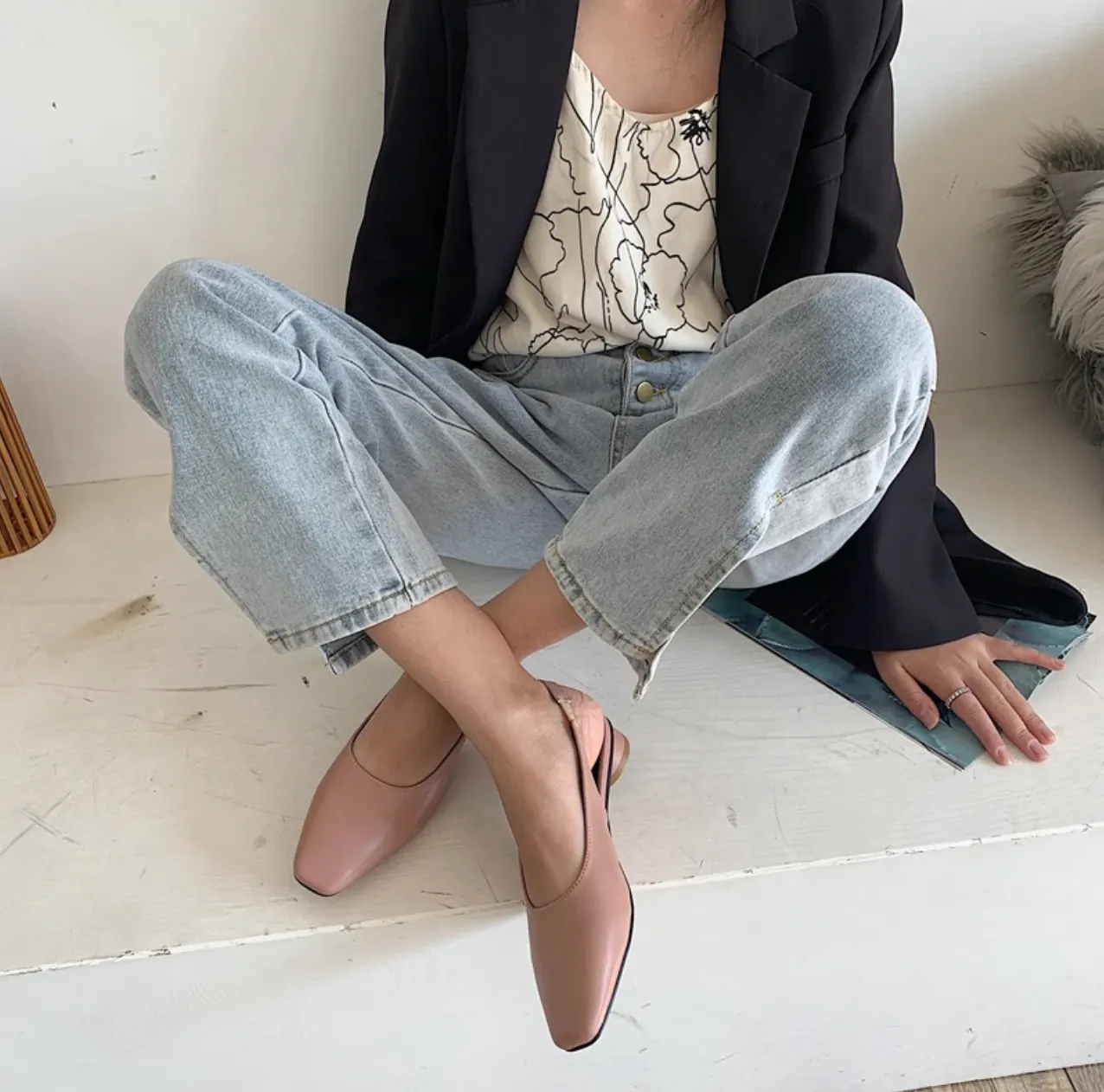 [Korean Style] Bom Ball Heel Slingback