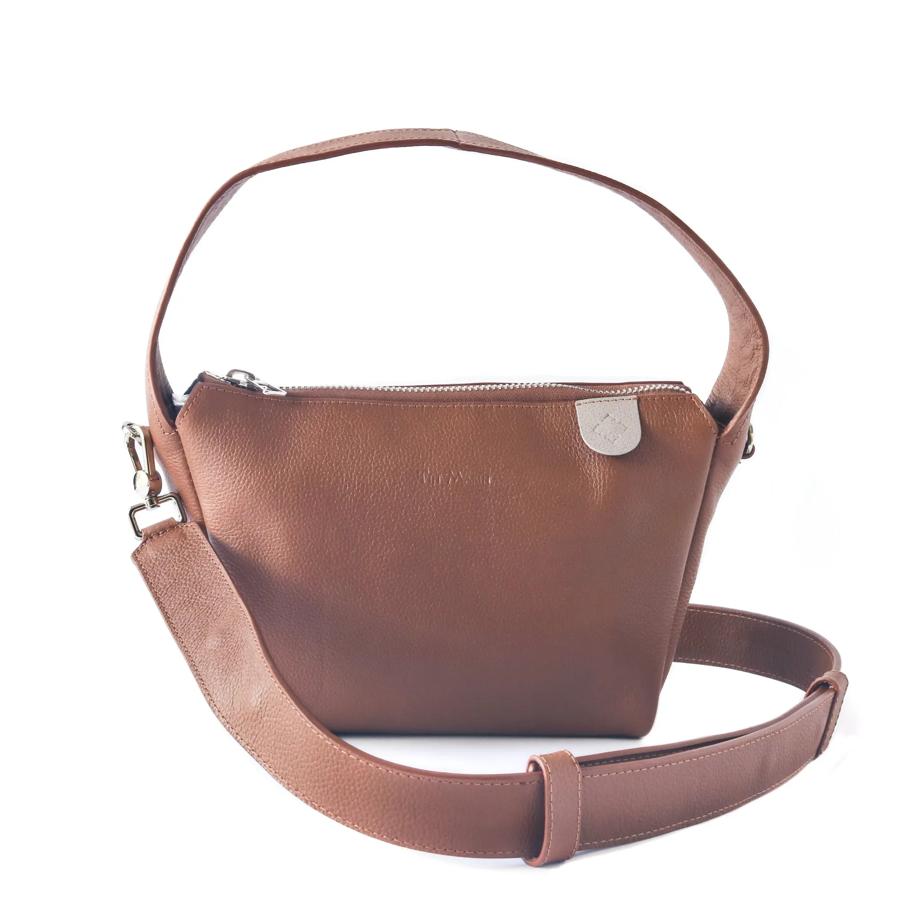 Maina Shoulder Leather Bag - Tan