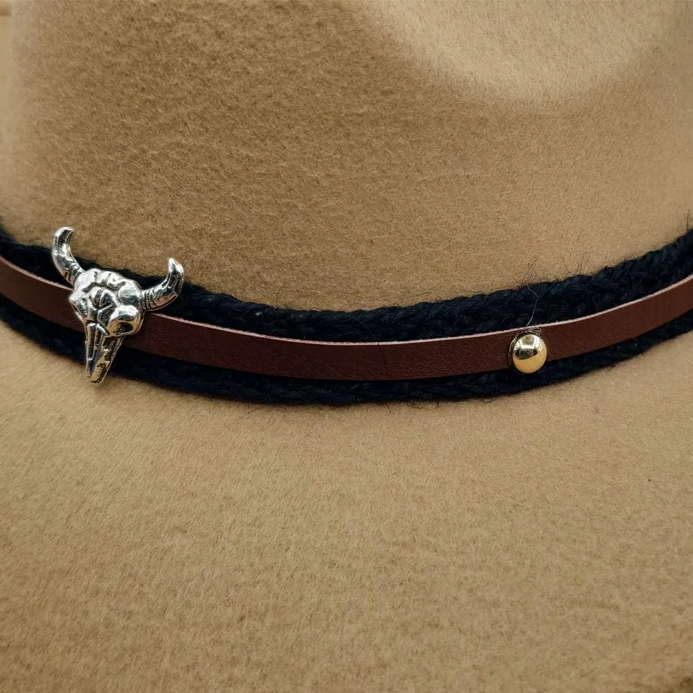 Men & Women's Fur Felt Cowboy Hat Wide Brim Western Outback