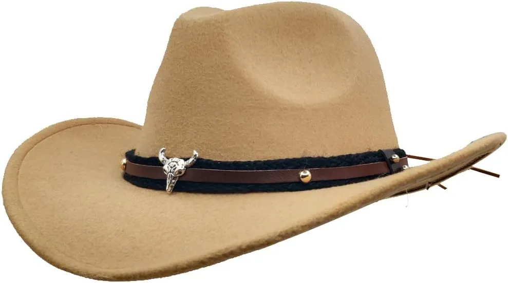 Men & Women's Fur Felt Cowboy Hat Wide Brim Western Outback