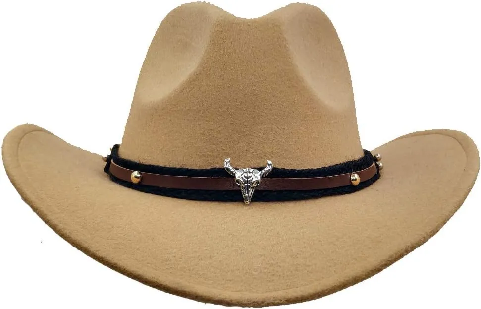 Men & Women's Fur Felt Cowboy Hat Wide Brim Western Outback