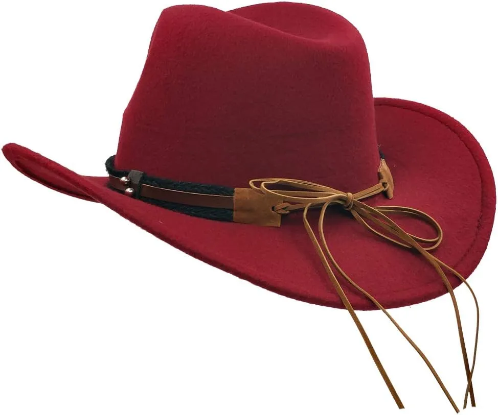 Men & Women's Fur Felt Cowboy Hat Wide Brim Western Outback
