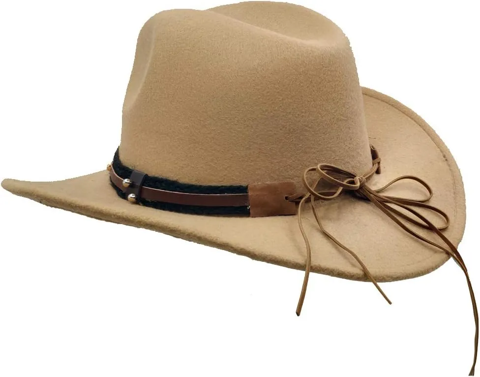 Men & Women's Fur Felt Cowboy Hat Wide Brim Western Outback