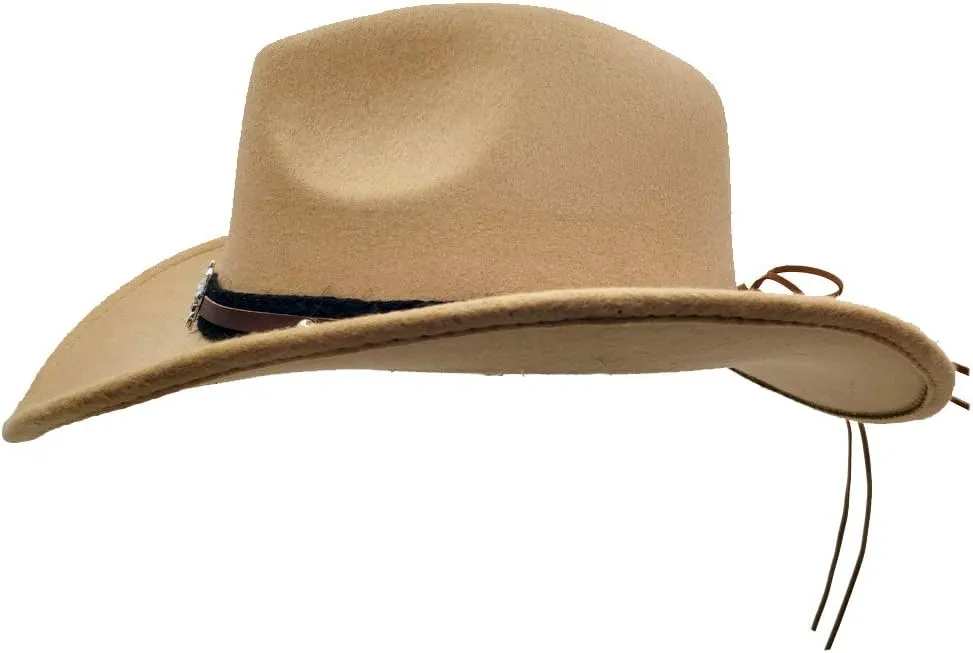 Men & Women's Fur Felt Cowboy Hat Wide Brim Western Outback