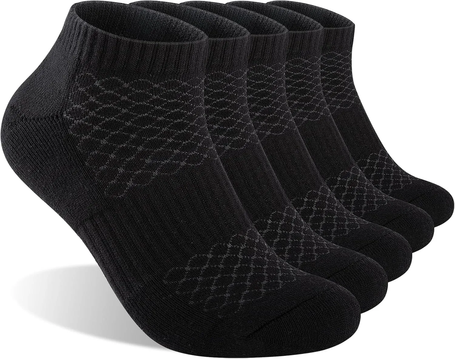 Mens 100% Cotton Cushioned Ankel Socks, Athletic Performance Running Moisture Wicking Breathable socks