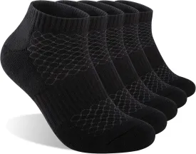 Mens 100% Cotton Cushioned Ankel Socks, Athletic Performance Running Moisture Wicking Breathable socks