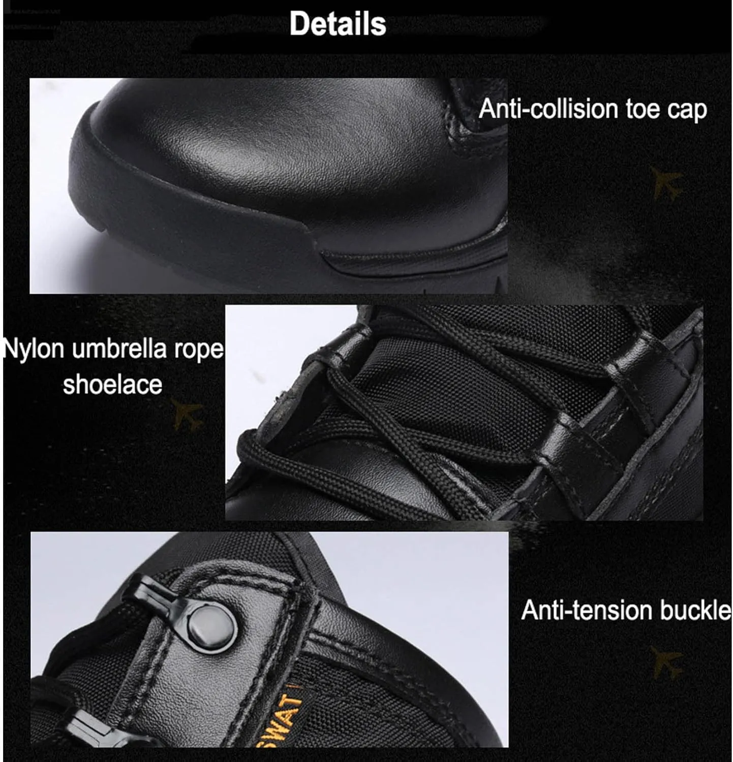 Men's Leather Military Tactical Boots Lightweight Work Boots Desert Combat Boots with Lifting Shoe String