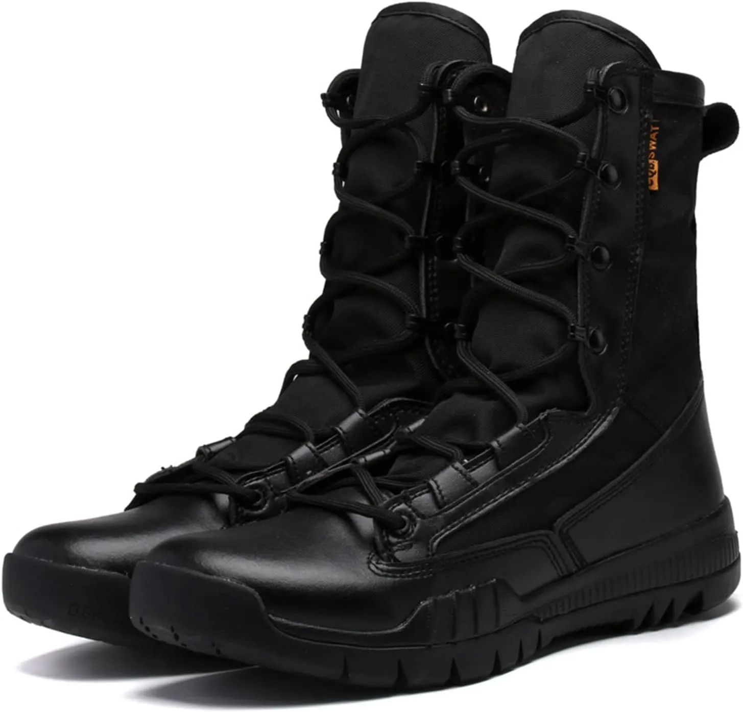 Men's Leather Military Tactical Boots Lightweight Work Boots Desert Combat Boots with Lifting Shoe String