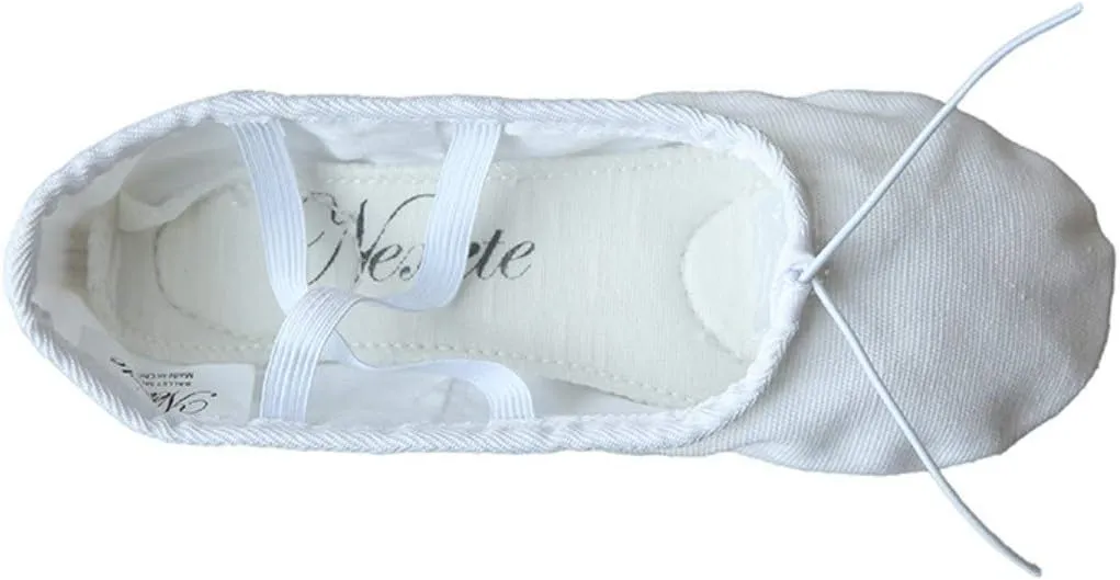 Nexete Ballet Shoes Slippers Classic Canvas Split-Sole Dance Slippers for Toddler Kid Girl Boy Women