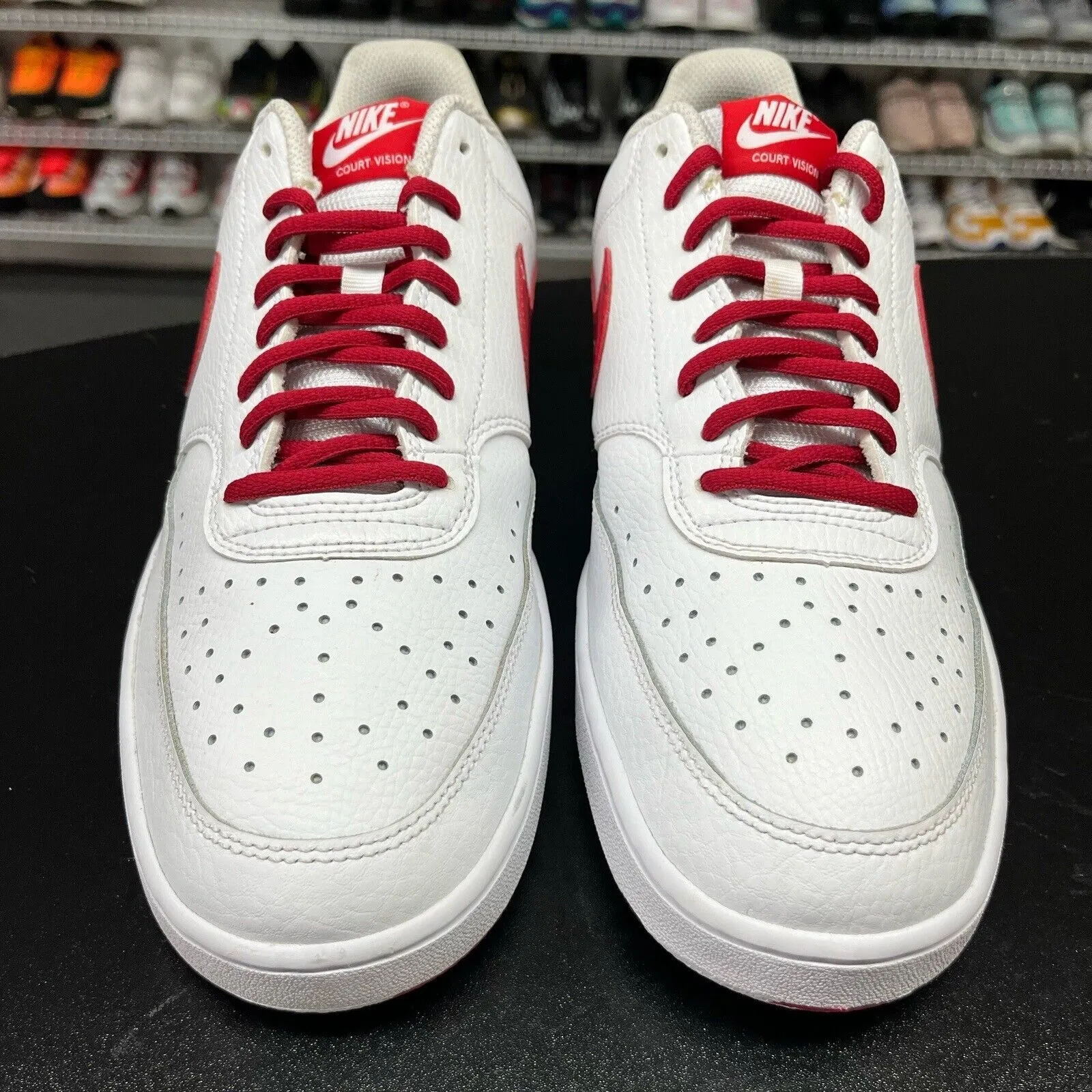 Nike Court Vision Lo Sneakers Men's Size 11 White/Red DM7588-100 Athletic Shoes