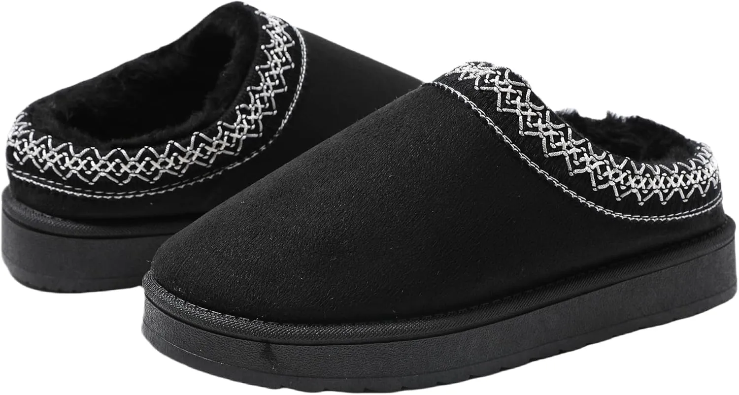 Platform Slippers Mini Boots for Women Fleece Lined Boots Fuzzy Cozy Snow Winter Slippers Fluffy House slippers Indoor Outdoor
