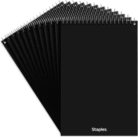 STAPLES Steno Notepads, 6 x 9 Inch, Gregg Ruled, Top Wire-Bound Notebooks, Cardstock Cover, 80-Sheets, 12-Pack, White Paper