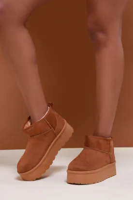 Take Care Suede Ankle Boots - Caramel