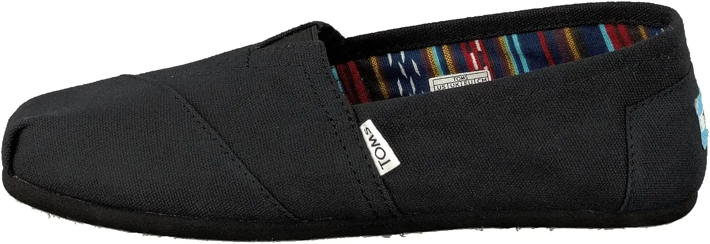TOMS Women's Black on Black Canvas Classic ALPRG 10002472 (Size: 5.5)